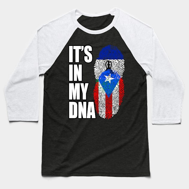 Puerto Rican And Lesotho Mix DNA Flag Heritage Baseball T-Shirt by Just Rep It!!
